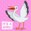 It's a Girl Card with Happy Stork